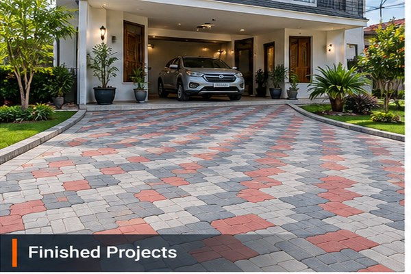 Interlocking paver products for road construction