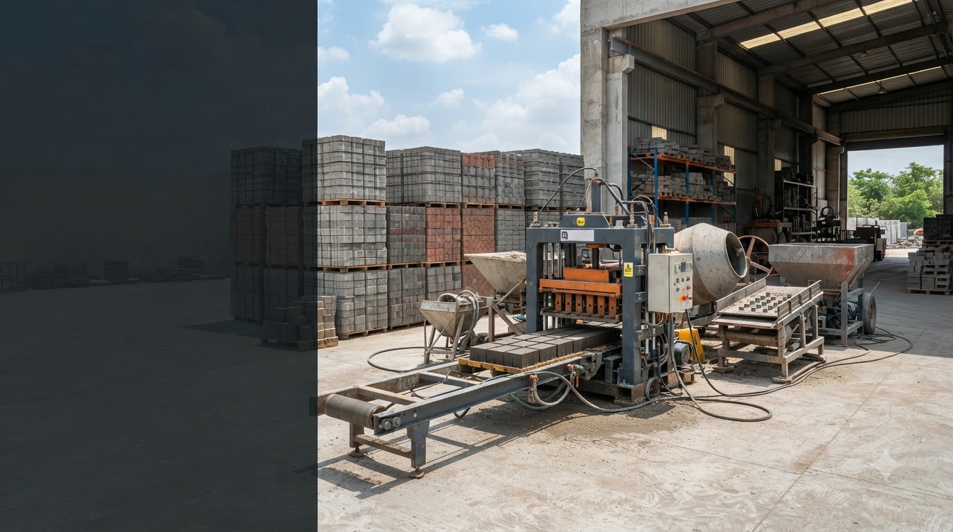 Paver block making machines and construction equipment supplied by Mishra Traders